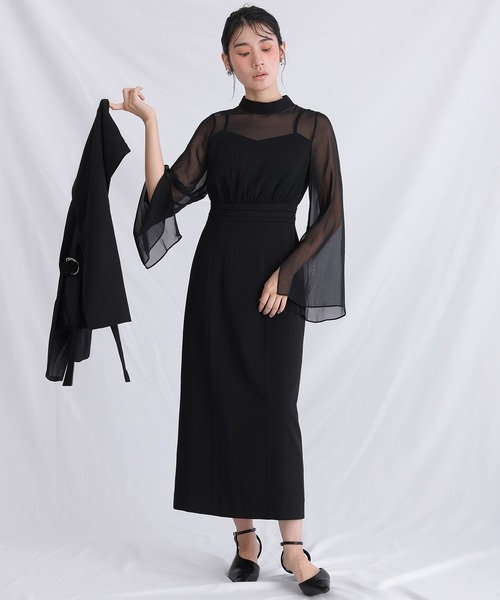 低身長用サイズあり】結婚式 パーティードレス ジレ袖あり&ロング