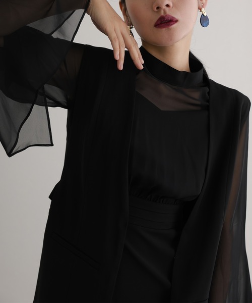 低身長用サイズあり】結婚式 パーティードレス ジレ袖あり&ロング