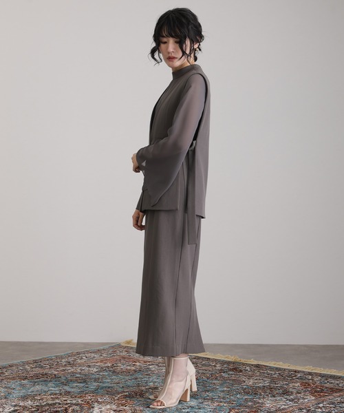 低身長用サイズあり】結婚式 パーティードレス ジレ袖あり&ロング