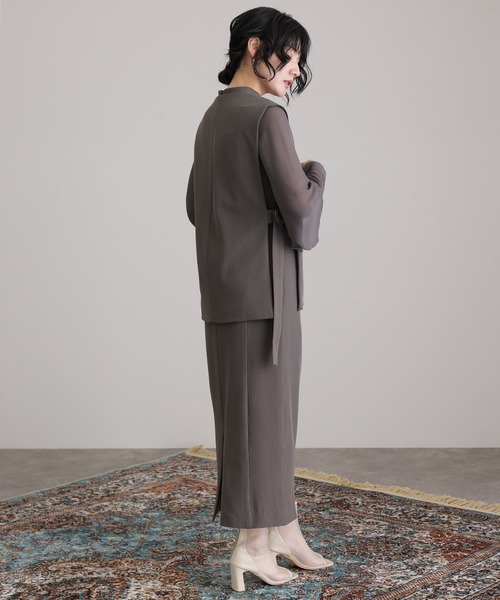 低身長用サイズあり】結婚式 パーティードレス ジレ袖あり&ロング