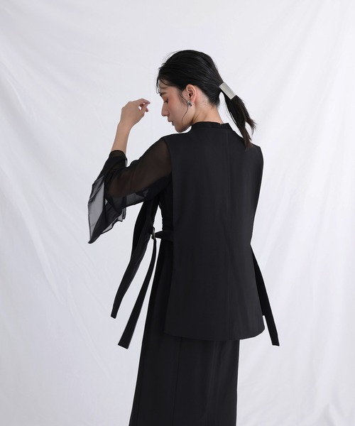 低身長用サイズあり】結婚式 パーティードレス ジレ袖あり&ロング