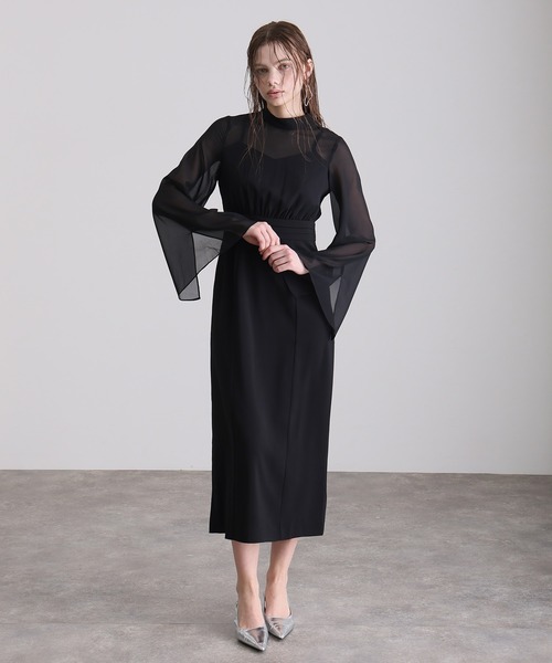 atlo（アトロ）の「【低身長用サイズあり】 結婚式 パーティー ドレス ジレ 袖あり&ロング お呼ばれ フォーマル 同窓会 オケージョンドレス ワンピース 二次会 成人式 謝恩会 20代 30代（ドレス・レディース・ブラック/チャコール・S/M/L/XL/XXL/4L/5L/SS）」の13枚目の写真