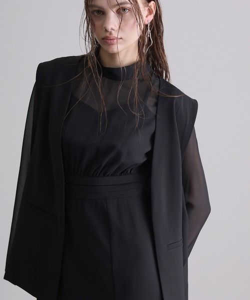 atlo（アトロ）の「【低身長用サイズあり】 結婚式 パーティー ドレス ジレ 袖あり&ロング お呼ばれ フォーマル 同窓会 オケージョンドレス ワンピース 二次会 成人式 謝恩会 20代 30代（ドレス・レディース・ブラック/チャコール・S/M/L/XL/XXL/4L/5L/SS）」の16枚目の写真