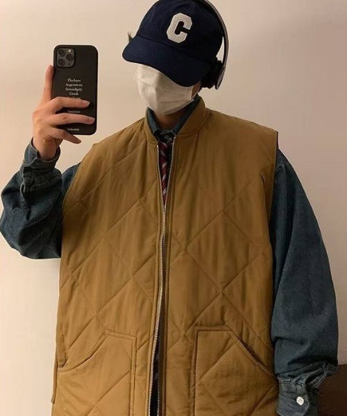 MGV(エムジーヴィー)の「オーバーサイズキルティングベスト(ダウンベスト・メンズ・ベージュ/ブラック・X-LARGE/MEDIUM/LARGE)」の18枚目の写真
