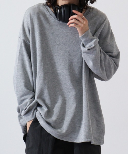 FUNALIVE(ファンアライブ)の「Plain big sweatshirt / 無地ビッグスウェットトレーナー unisex(スウェット・メンズ・パープル/ブラック/ベージュ/ヘザーチャコール/ミント/ピンク/オレンジ/杢グレー/アイボリー・L/XL/M)」の4枚目の写真