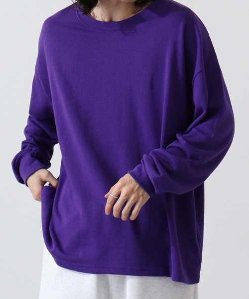 FUNALIVE(ファンアライブ)の「Plain big sweatshirt / 無地ビッグスウェットトレーナー unisex(スウェット・メンズ・パープル/ブラック/ベージュ/ヘザーチャコール/ミント/ピンク/オレンジ/杢グレー/アイボリー・L/XL/M)」の7枚目の写真