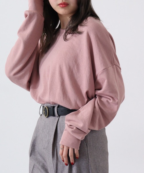 FUNALIVE(ファンアライブ)の「Plain big sweatshirt / 無地ビッグスウェットトレーナー unisex(スウェット・メンズ・パープル/ブラック/ベージュ/ヘザーチャコール/ミント/ピンク/オレンジ/杢グレー/アイボリー・L/XL/M)」の8枚目の写真