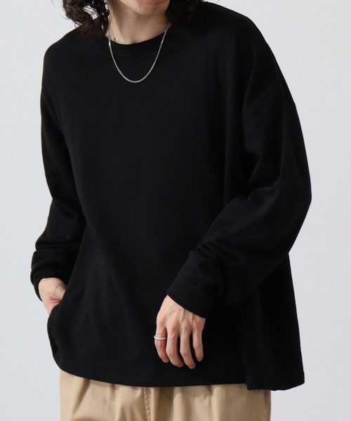 FUNALIVE(ファンアライブ)の「Plain big sweatshirt / 無地ビッグスウェットトレーナー unisex(スウェット・メンズ・パープル/ブラック/ベージュ/ヘザーチャコール/ミント/ピンク/オレンジ/杢グレー/アイボリー・L/XL/M)」の3枚目の写真