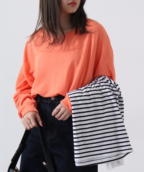 FUNALIVE(ファンアライブ)の「Plain big sweatshirt / 無地ビッグスウェットトレーナー unisex(スウェット・メンズ・パープル/ブラック/ベージュ/ヘザーチャコール/ミント/ピンク/オレンジ/杢グレー/アイボリー・L/XL/M)」の18枚目の写真