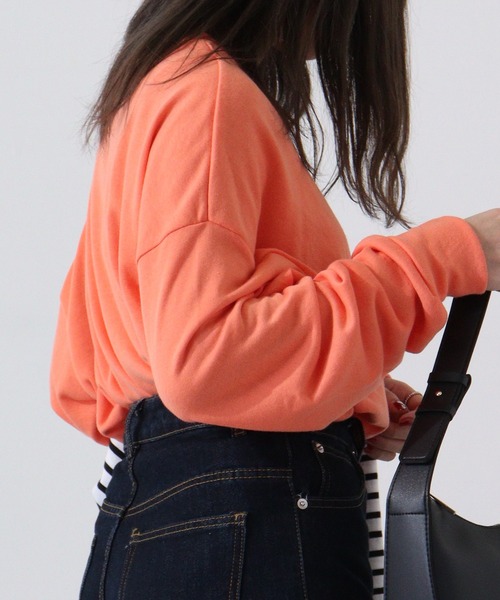 FUNALIVE(ファンアライブ)の「Plain big sweatshirt / 無地ビッグスウェットトレーナー unisex(スウェット・メンズ・パープル/ブラック/ベージュ/ヘザーチャコール/ミント/ピンク/オレンジ/杢グレー/アイボリー・L/XL/M)」の20枚目の写真