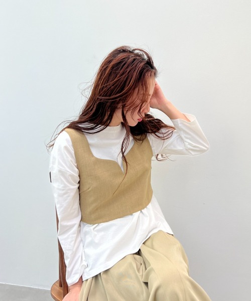 y/m by misato（イムバイミサト）の「Vカットビスチェ（キャミソール・レディース・ベージュ/ブラック・FREE）」の18枚目の写真