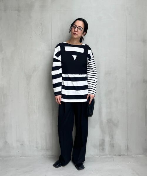 y/m by misato（イムバイミサト）の「Vカットビスチェ（キャミソール・レディース・ベージュ/ブラック・FREE）」の12枚目の写真