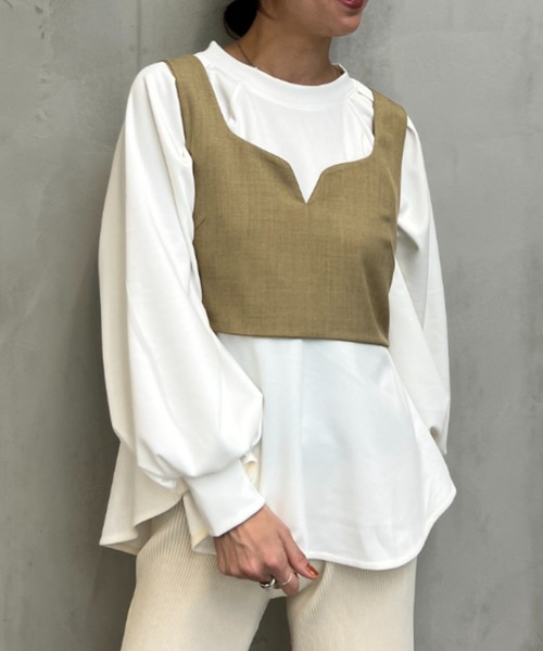 y/m by misato（イムバイミサト）の「Vカットビスチェ（キャミソール・レディース・ベージュ/ブラック・FREE）」の21枚目の写真