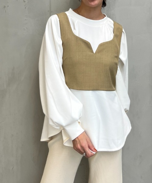 y/m by misato（イムバイミサト）の「Vカットビスチェ（キャミソール・レディース・ベージュ/ブラック・FREE）」の22枚目の写真