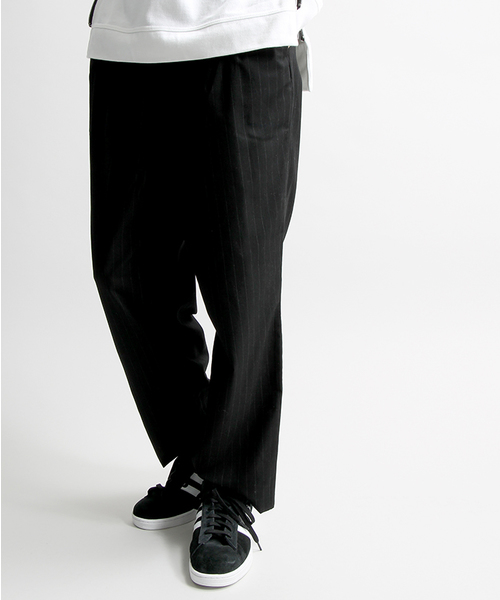 WEGO（ウィゴー）の「WEGO/ワイドスラックス（スラックス・メンズ・ブラック/グレー系その他/ブルー系その他・LARGE/MEDIUM）」の3枚目の写真