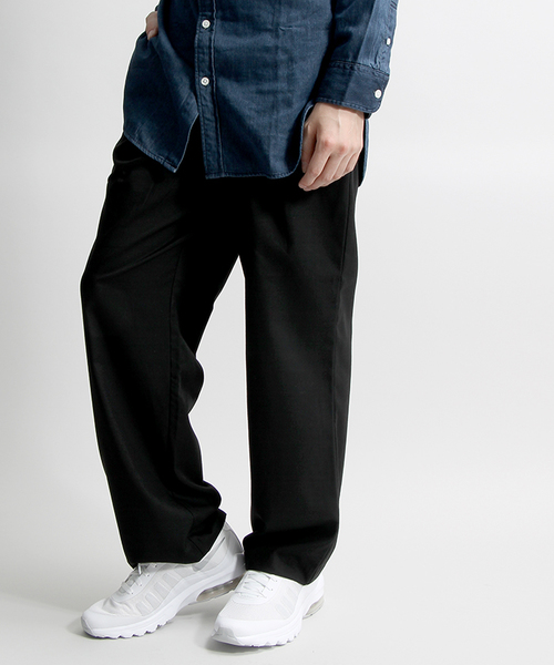 WEGO（ウィゴー）の「WEGO/ワイドスラックス（スラックス・メンズ・ブラック/グレー系その他/ブルー系その他・LARGE/MEDIUM）」の2枚目の写真