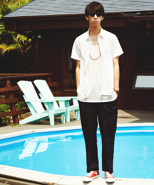 WEGO（ウィゴー）の「WEGO/ワイドスラックス（スラックス・メンズ・ブラック/グレー系その他/ブルー系その他・LARGE/MEDIUM）」の14枚目の写真