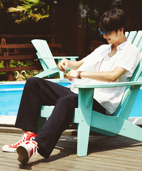 WEGO（ウィゴー）の「WEGO/ワイドスラックス（スラックス・メンズ・ブラック/グレー系その他/ブルー系その他・LARGE/MEDIUM）」の15枚目の写真