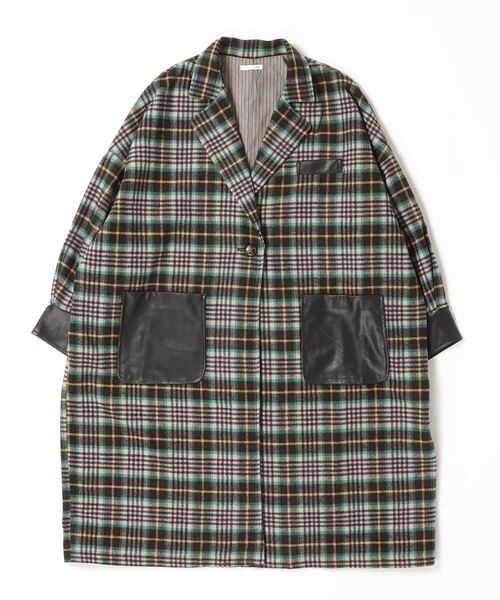 sandy（サンディー）の「sandy/梳毛テーラーカラービックコート（ステンカラーコート・レディース・ベージュ系その他/グリーン系その他・FREE）」の2枚目の写真