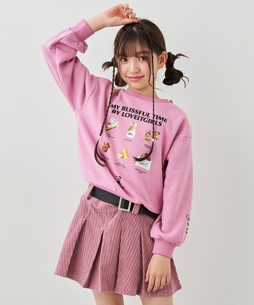 by LOVEiT(バイラビット)の「裏起毛ラビ子メニュープルオーバー(スウェット・キッズ・ピンク/ブラック/オフホワイト・120cm/130cm/140cm/150cm/160cm)」の12枚目の写真