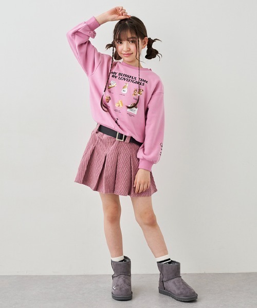 by LOVEiT(バイラビット)の「裏起毛ラビ子メニュープルオーバー(スウェット・キッズ・ピンク/ブラック/オフホワイト・120cm/130cm/140cm/150cm/160cm)」の14枚目の写真