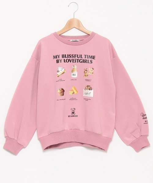 by LOVEiT(バイラビット)の「裏起毛ラビ子メニュープルオーバー(スウェット・キッズ・ピンク/ブラック/オフホワイト・120cm/130cm/140cm/150cm/160cm)」の15枚目の写真