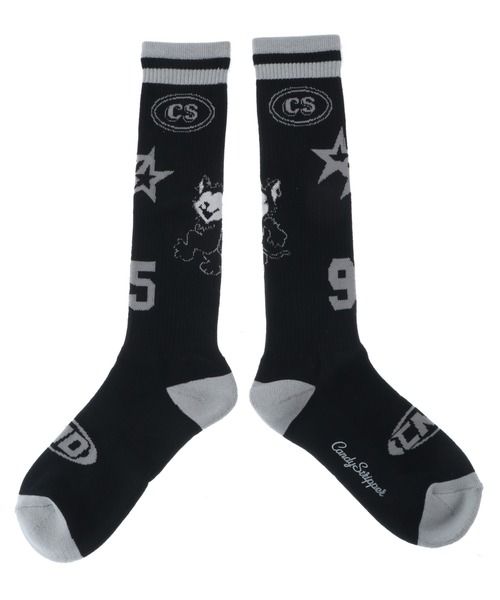 Candy Stripper（キャンディストリッパー）の「CND MIX IT UP RIB HIGH ソックス（ソックス/靴下・レディース・ブラック/ブルー/オフホワイト・FREE）」の2枚目の写真