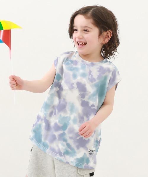 devirock（デビロック）の「サラっとストレッチ メッシュ タイダイタンク（タンクトップ・キッズ・グレー/パープル/オレンジ・100cm/120cm/130cm/140cm/150cm/160cm/110cm）」の3枚目の写真