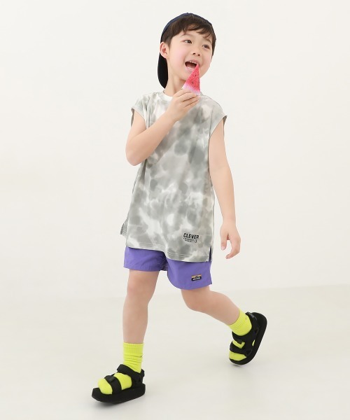 devirock（デビロック）の「サラっとストレッチ メッシュ タイダイタンク（タンクトップ・キッズ・グレー/パープル/オレンジ・100cm/120cm/130cm/140cm/150cm/160cm/110cm）」の4枚目の写真