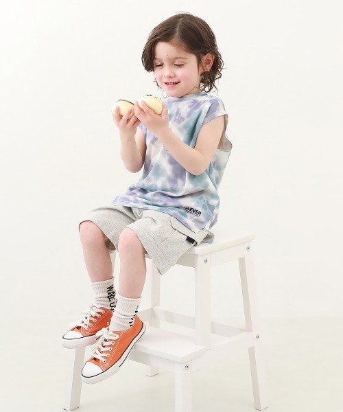 devirock（デビロック）の「サラっとストレッチ メッシュ タイダイタンク（タンクトップ・キッズ・グレー/パープル/オレンジ・100cm/120cm/130cm/140cm/150cm/160cm/110cm）」の5枚目の写真