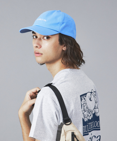 FRUIT OF THE LOOM（フルーツオブザルーム）の「【FRUIT OF THE LOOM】フロントロゴ刺繍 ツイル ベースボール ロー キャップ（キャップ・メンズ・ピンク/ブラック/サックスブルー/ベージュ/オフホワイト・フリー）」の5枚目の写真