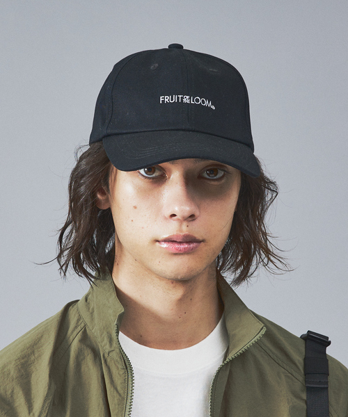 FRUIT OF THE LOOM（フルーツオブザルーム）の「【FRUIT OF THE LOOM】フロントロゴ刺繍 ツイル ベースボール ロー キャップ（キャップ・メンズ・ピンク/ブラック/サックスブルー/ベージュ/オフホワイト・フリー）」の3枚目の写真