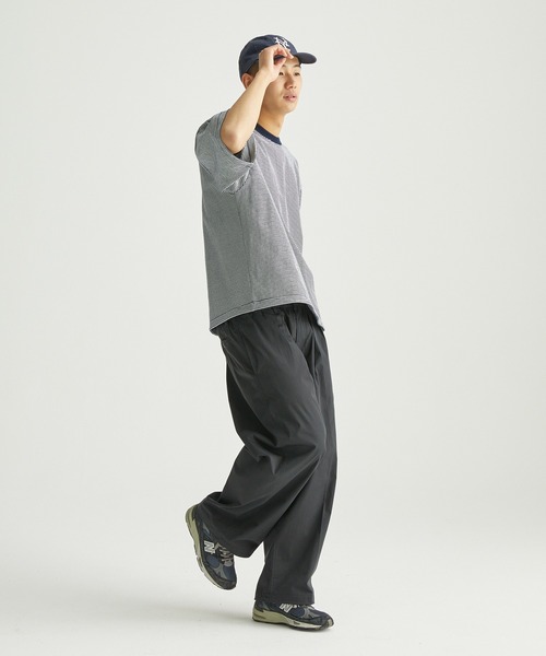 ocosic(オコジック)の「【ocosic】ドローコードボーダーパックTシャツ(Tシャツ/カットソー・メンズ・グレー系1/ネイビー系1/ホワイト系1・M/L)」の19枚目の写真