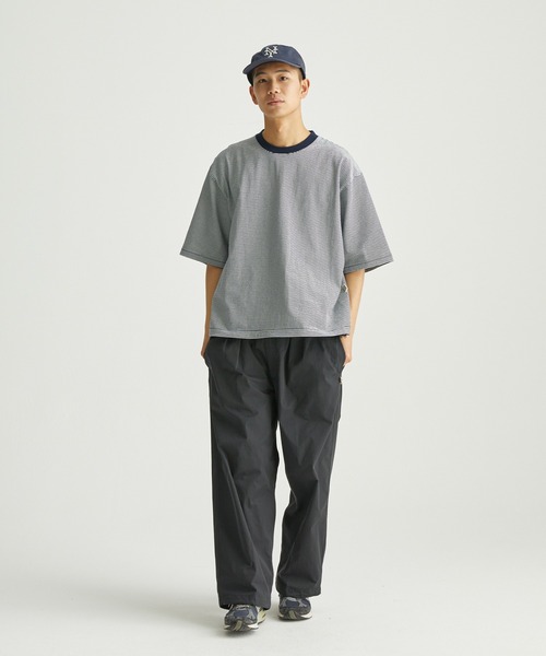 ocosic(オコジック)の「【ocosic】ドローコードボーダーパックTシャツ(Tシャツ/カットソー・メンズ・グレー系1/ネイビー系1/ホワイト系1・M/L)」の20枚目の写真