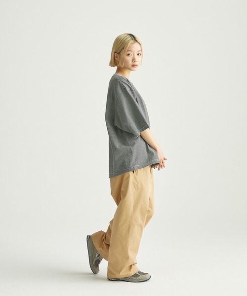 ocosic(オコジック)の「【ocosic】ドローコードボーダーパックTシャツ(Tシャツ/カットソー・メンズ・グレー系1/ネイビー系1/ホワイト系1・M/L)」の9枚目の写真