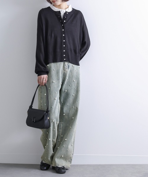 osharewalker（オシャレウォーカー）の「【廃盤】【ZOZO限定】『フェイクパール付きストレートデニム』（デニムパンツ・レディース・ブルー系その他・M）」の2枚目の写真