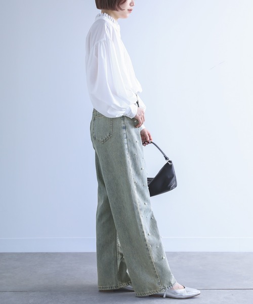 osharewalker（オシャレウォーカー）の「【廃盤】【ZOZO限定】『フェイクパール付きストレートデニム』（デニムパンツ・レディース・ブルー系その他・M）」の7枚目の写真