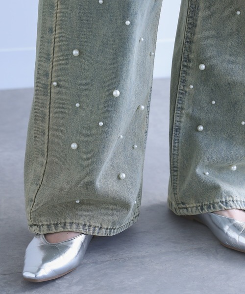 osharewalker（オシャレウォーカー）の「【廃盤】【ZOZO限定】『フェイクパール付きストレートデニム』（デニムパンツ・レディース・ブルー系その他・M）」の10枚目の写真
