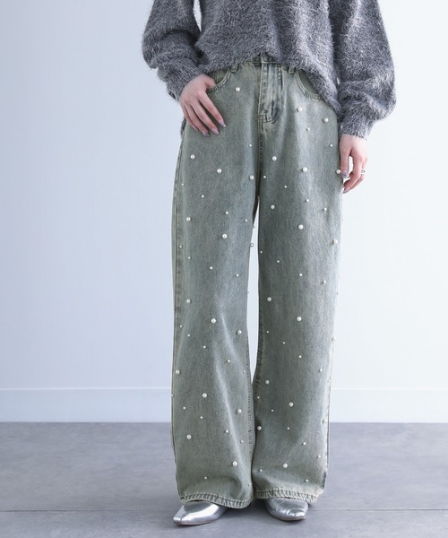 osharewalker（オシャレウォーカー）の「【廃盤】【ZOZO限定】『フェイクパール付きストレートデニム』（デニムパンツ・レディース・ブルー系その他・M）」の12枚目の写真