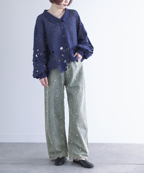 osharewalker（オシャレウォーカー）の「【廃盤】【ZOZO限定】『フェイクパール付きストレートデニム』（デニムパンツ・レディース・ブルー系その他・M）」の16枚目の写真