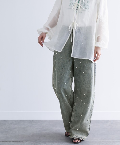 osharewalker（オシャレウォーカー）の「【廃盤】【ZOZO限定】『フェイクパール付きストレートデニム』（デニムパンツ・レディース・ブルー系その他・M）」の17枚目の写真