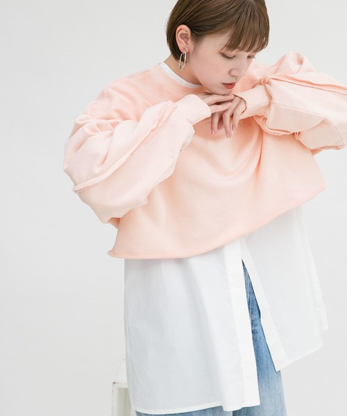 KBF（ケイビーエフ）の「ショートリメイクスウェット（スウェット・レディース・ピンク/グレー系その他/チャコールグレー・ONE）」の18枚目の写真