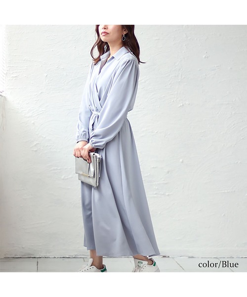 GOLDJAPAN(ゴールドジャパン)の「カシュクールフレアワンピース【大きいサイズ対応】(ワンピース・レディース・ブルー/ネイビー/グリーン・5L/4L/3L/LL)」の11枚目の写真