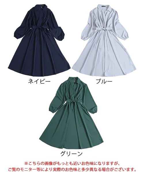 GOLDJAPAN(ゴールドジャパン)の「カシュクールフレアワンピース【大きいサイズ対応】(ワンピース・レディース・ブルー/ネイビー/グリーン・5L/4L/3L/LL)」の19枚目の写真