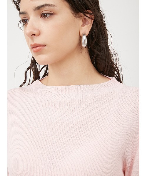 Mila Owen(ミラオーウェン)の「ハイネックシアーリブニットトップス【手洗い可能】(ニット/セーター・レディース・ピンク/ライム/ミント/ブラック/ホワイト・1/0)」の8枚目の写真