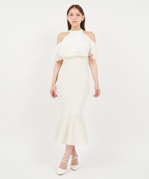 ROYAL PARTY(ロイヤルパーティー)の「ティアードラッフルニットマーメイドワンピース(ワンピース・レディース・ブルー/オフホワイト/ブラック・FREE)」の21枚目の写真