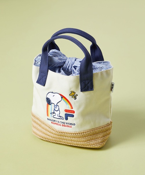 セール】【FILA】PEANUTS キャンバスコンビかごミニトートバッグ