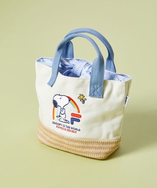 PEANUTS(ピーナッツ)の「【FILA】PEANUTS キャンバスコンビかごミニトートバッグ/ピーナッツ/コラボ(トートバッグ・レディース・サックスブルー/ネイビー/ベージュ・FREE)」の3枚目の写真