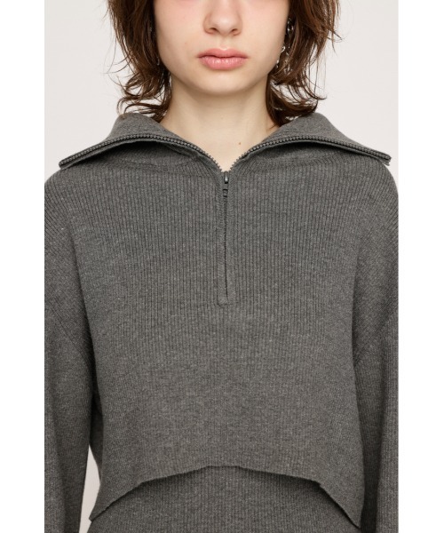 SLY（スライ）の「BIG COLLOR ZIP UP 2P S/OP ビッグカラー ジップアップ 2ピー ショート ワンピース（ワンピース・レディース・ブラック/ブルー/杢グレー・1/2）」の17枚目の写真