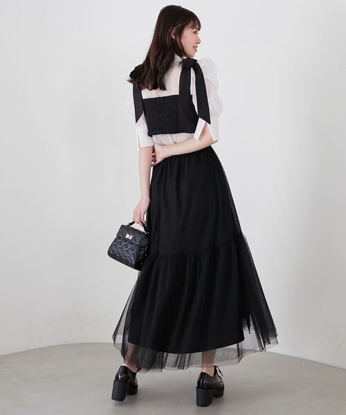 MAJESTIC LEGON(マジェスティックレゴン)の「ビスチェセットパワショルブラウス(シャツ/ブラウス・レディース・ブラック/ベージュ/グレー・MEDIUM)」の15枚目の写真